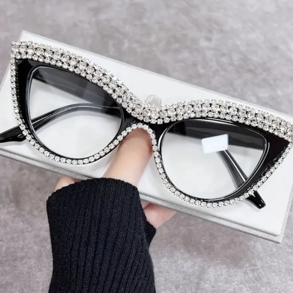 +2.00 Cat eye with Rhinestones reading glasses readers