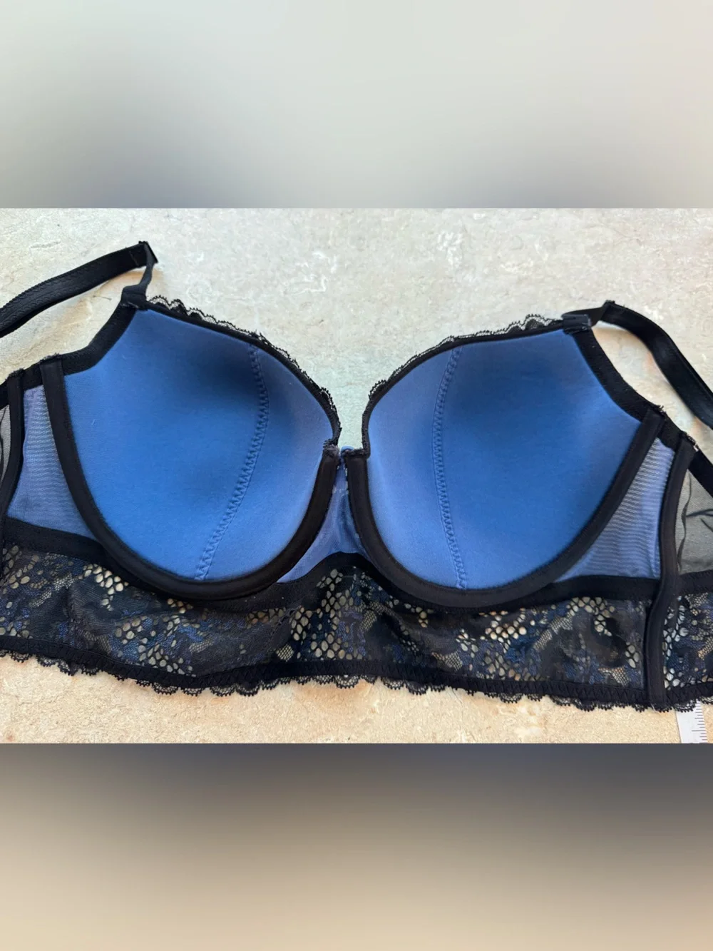 Adore Me Blue & Black Pacchi Contour Bra, Size 34G