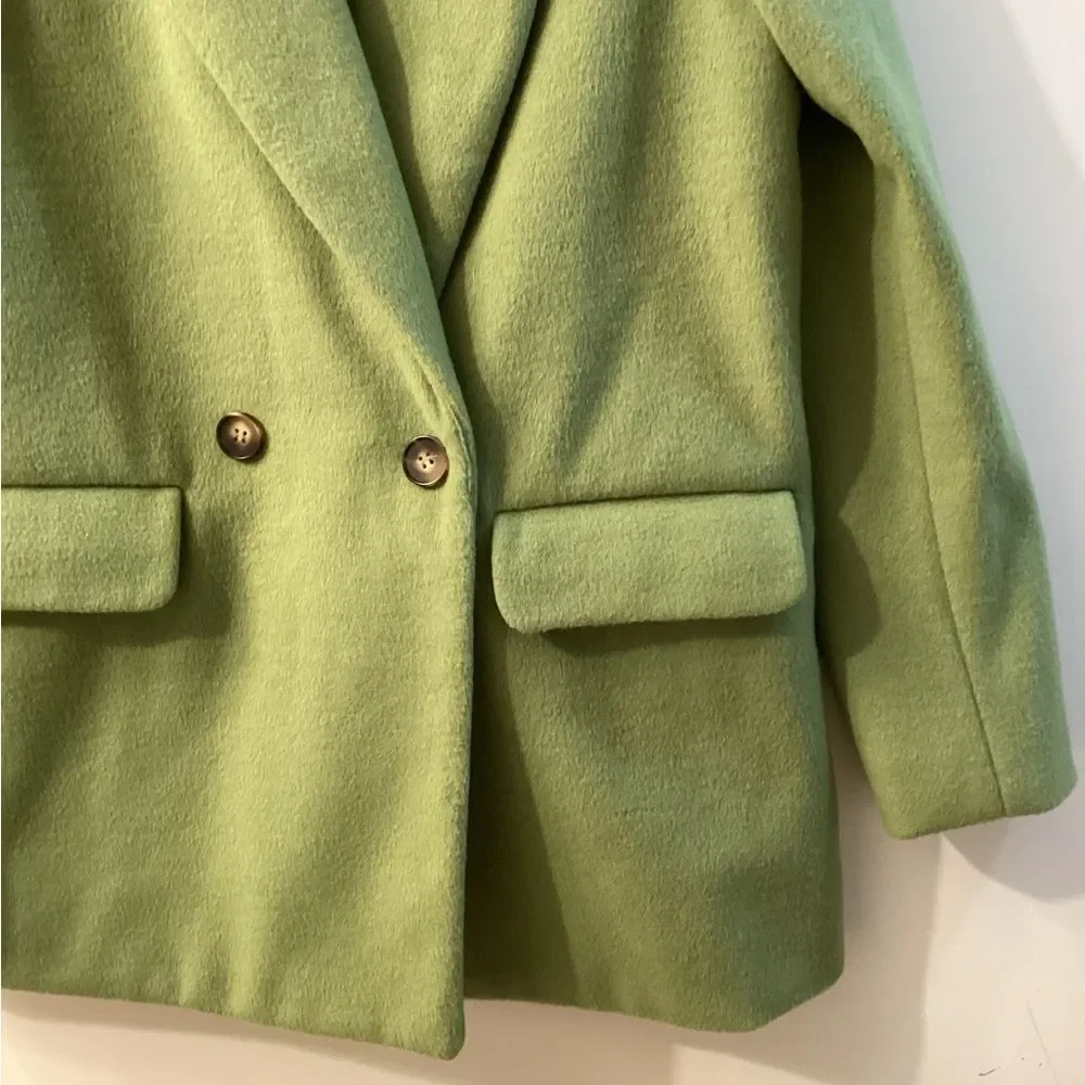 Free People Mari Solid Blazer Peacoat Double Breasted Textured‎ Oversized Coat