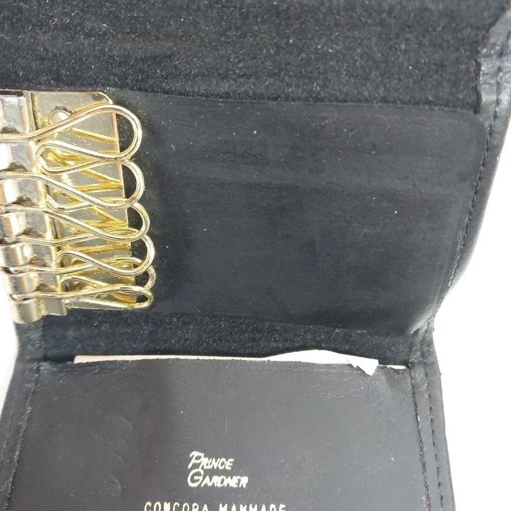 Vintage Prince Gardner Key Holder Black Cowhide Leather Wallet classic‎ 1970's
