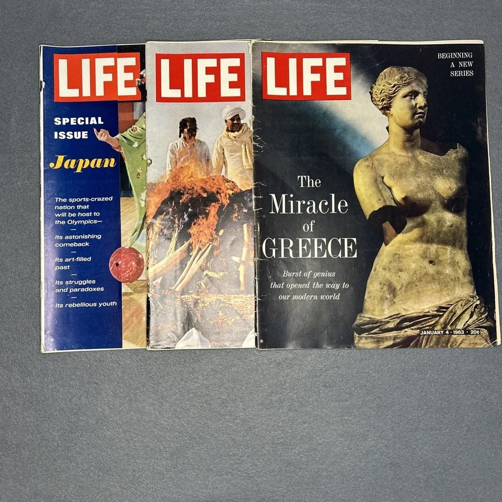 Vintage LIFE Magazine Lot 1963-64 Ads Ephemera Fashion‎ History for Journals