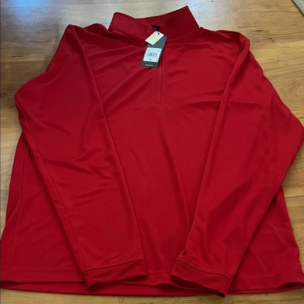 Adidas Bold Red quarter zip / UPF 50