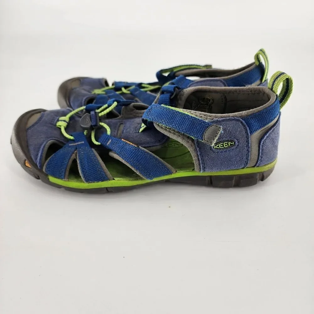 Keen boys 5 sandals river shoes newport seacamp waterproof blue green