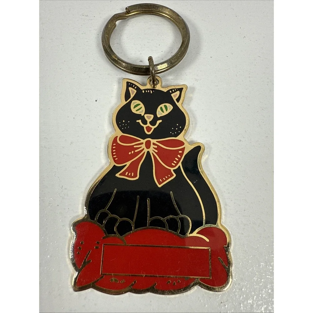 Enamel black cat