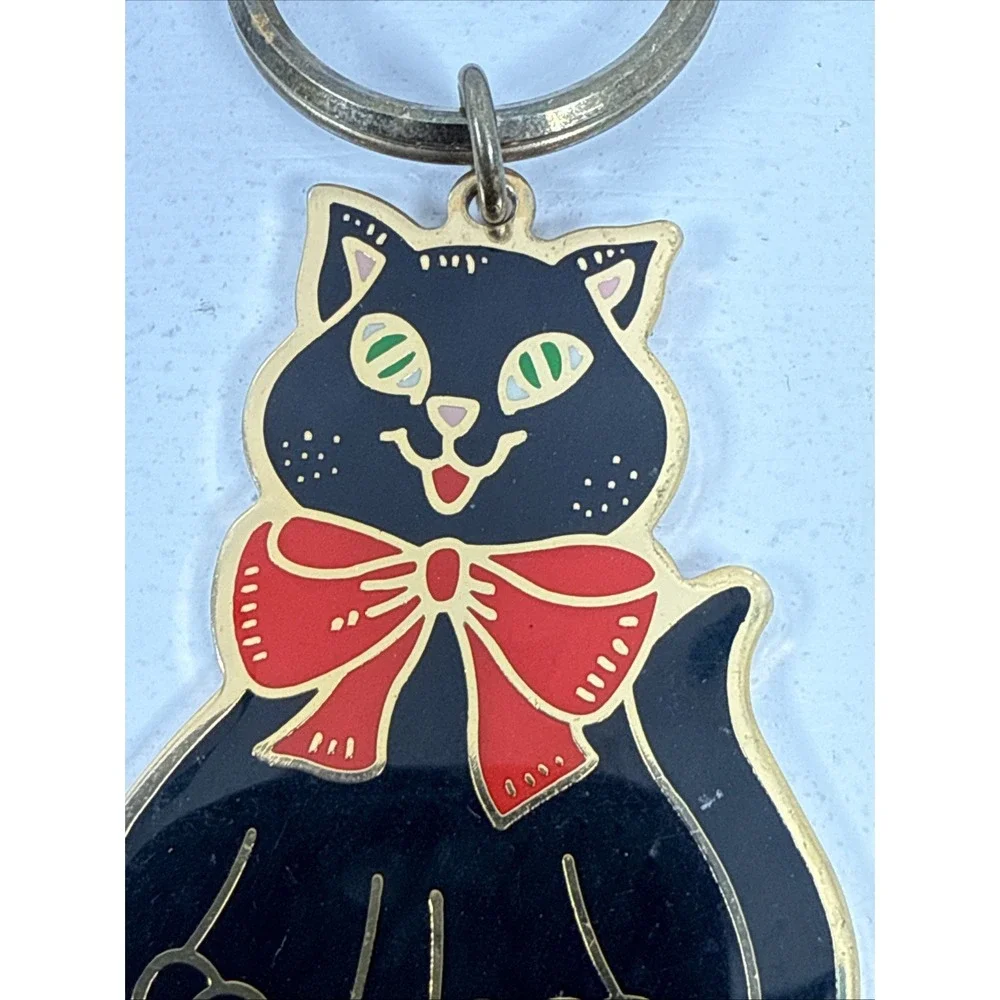 Enamel black cat