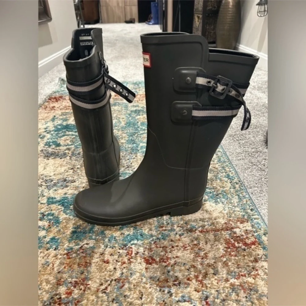 ✨Hunter Dark Gray Rain Boots with Buckle