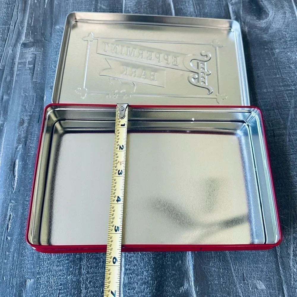 Williams Sonoma Peppermint Bark Holiday Dog Tin Storage Container