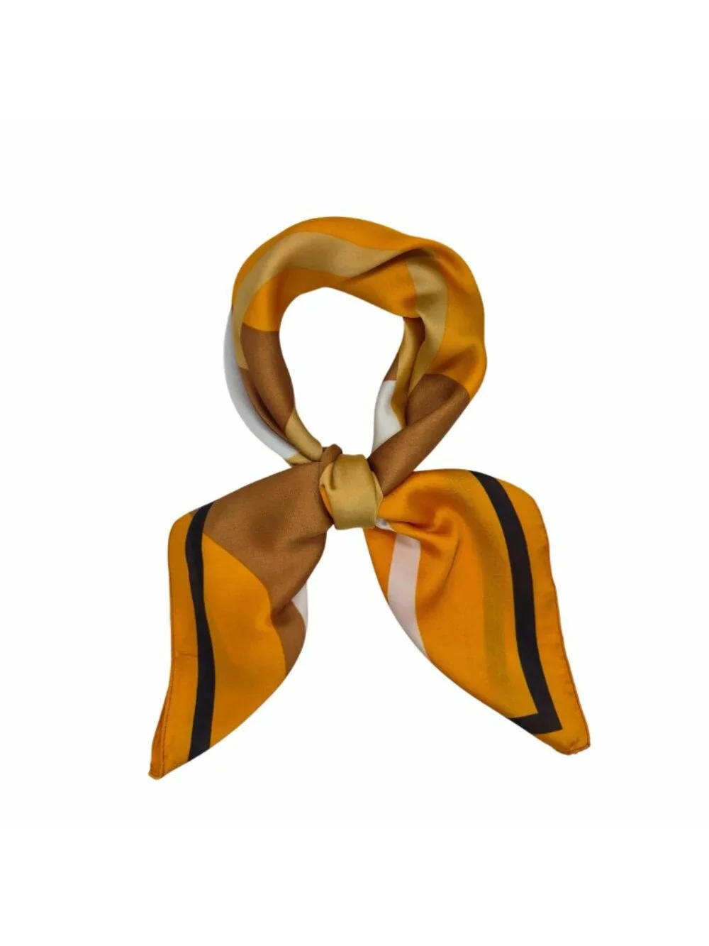 ✨Silky Square Scarf Abstract Geometric Pattern Versatile Stylish Luxury Yellow✨