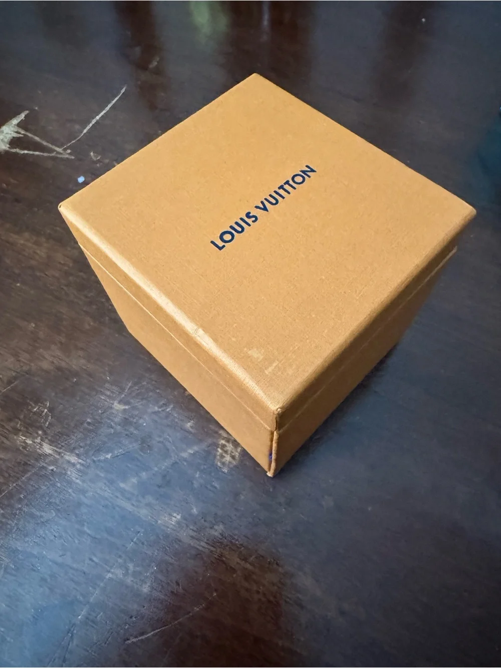 Louis Vuitton Tan Box with Navy Logo