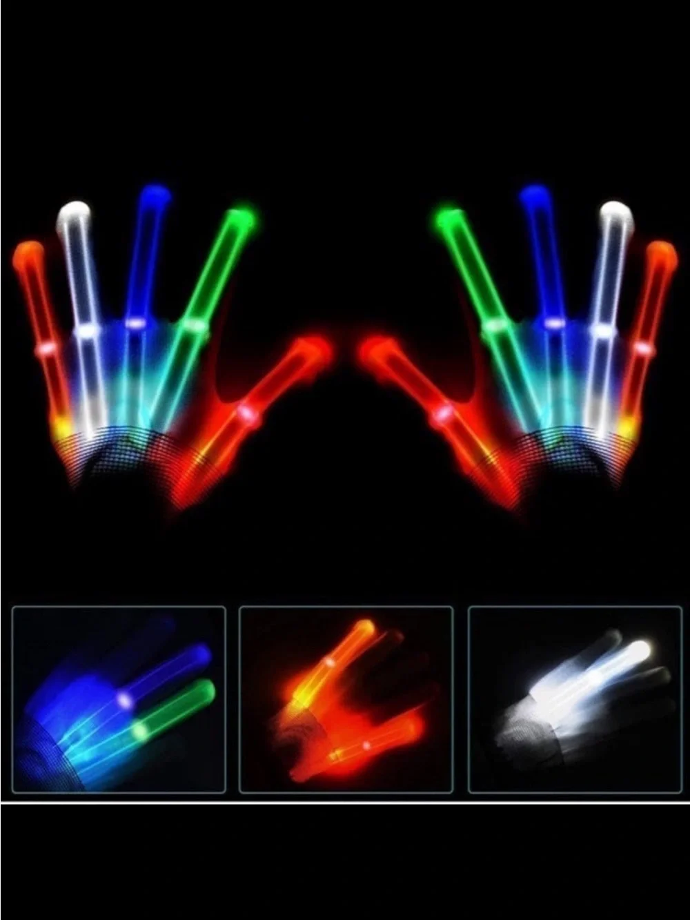 LED Light-Up Party Gloves - Multicolor