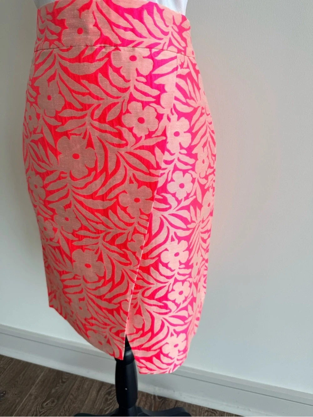 J.CREW Highwaist Floral Coral Faux Wrap Skirt