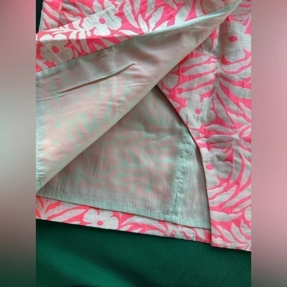 J.CREW Highwaist Floral Coral Faux Wrap Skirt