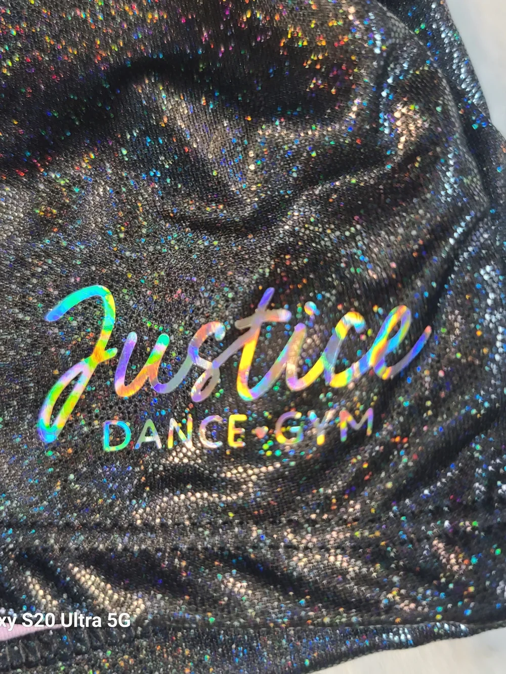 Justice black glittery