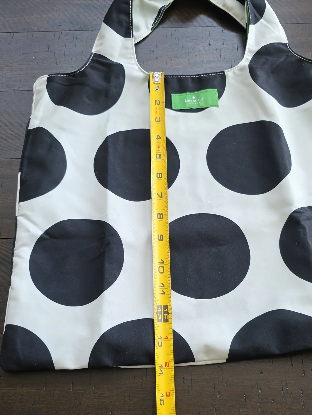 NEW Kate Spade Reusable Black & White Polka Dot Tote Bag