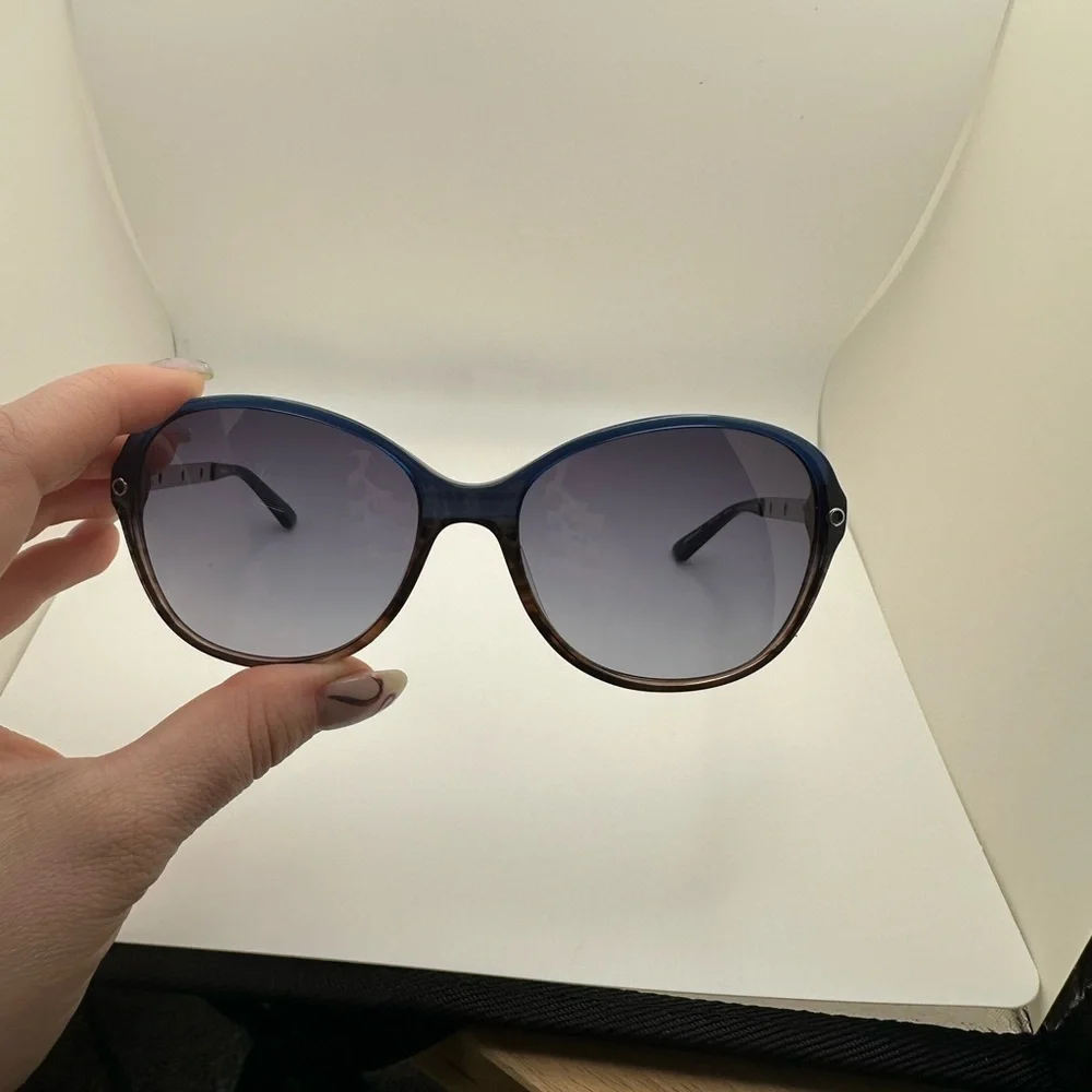 Bebe Kicking It Blue Brown Tortoise Sunglasses