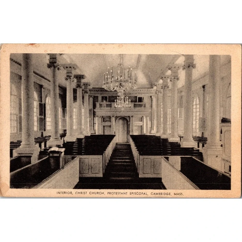 Vintage Postcard Interior Christ Church Protestant Episcopal Cambridge Mass‎ MA
