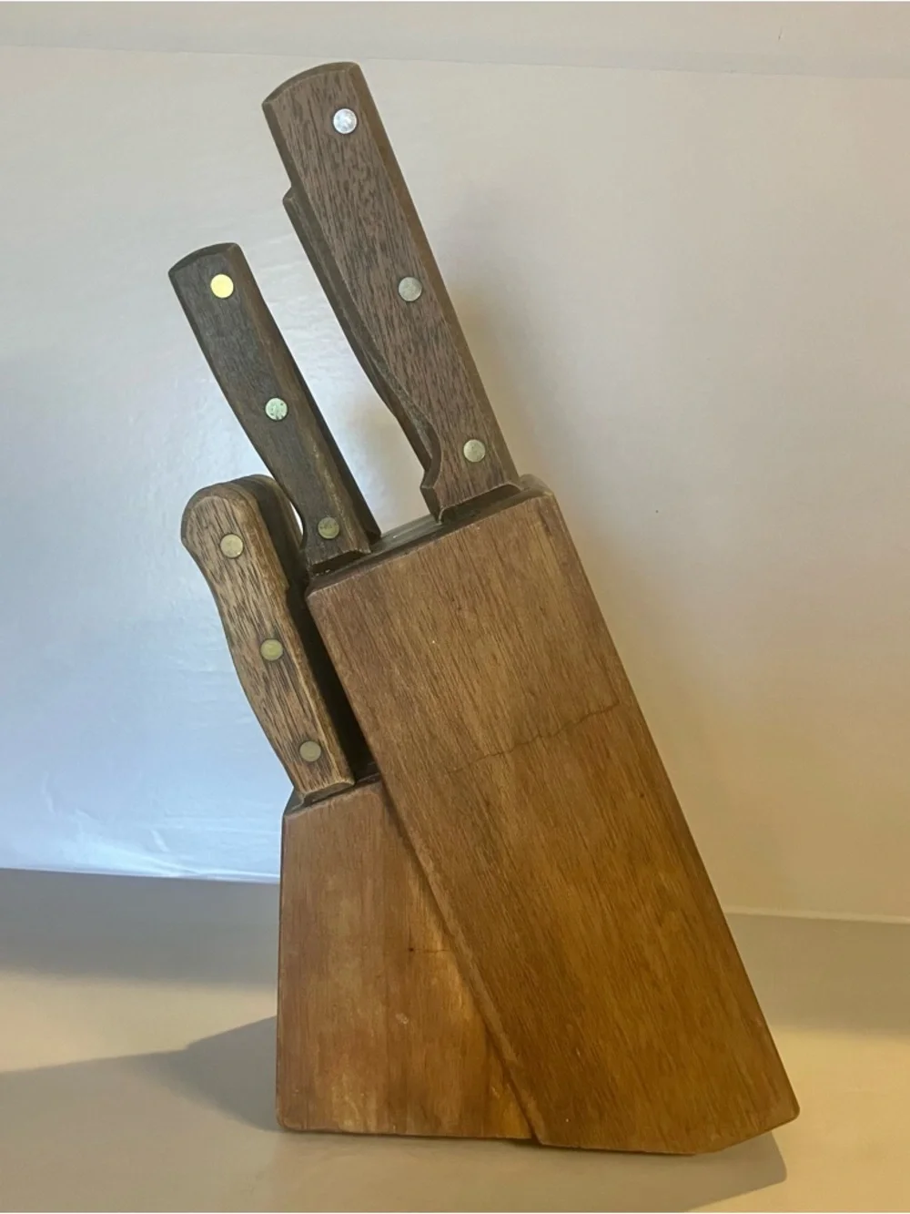 Vintage Old‎ Homestead 12 Piece Knife & Block Set Lifetime Cutlery