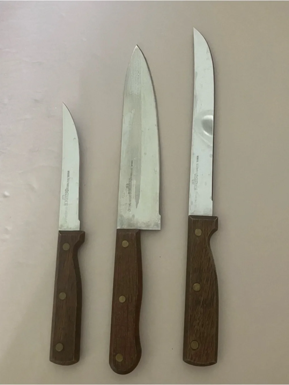 Vintage Old‎ Homestead 12 Piece Knife & Block Set Lifetime Cutlery