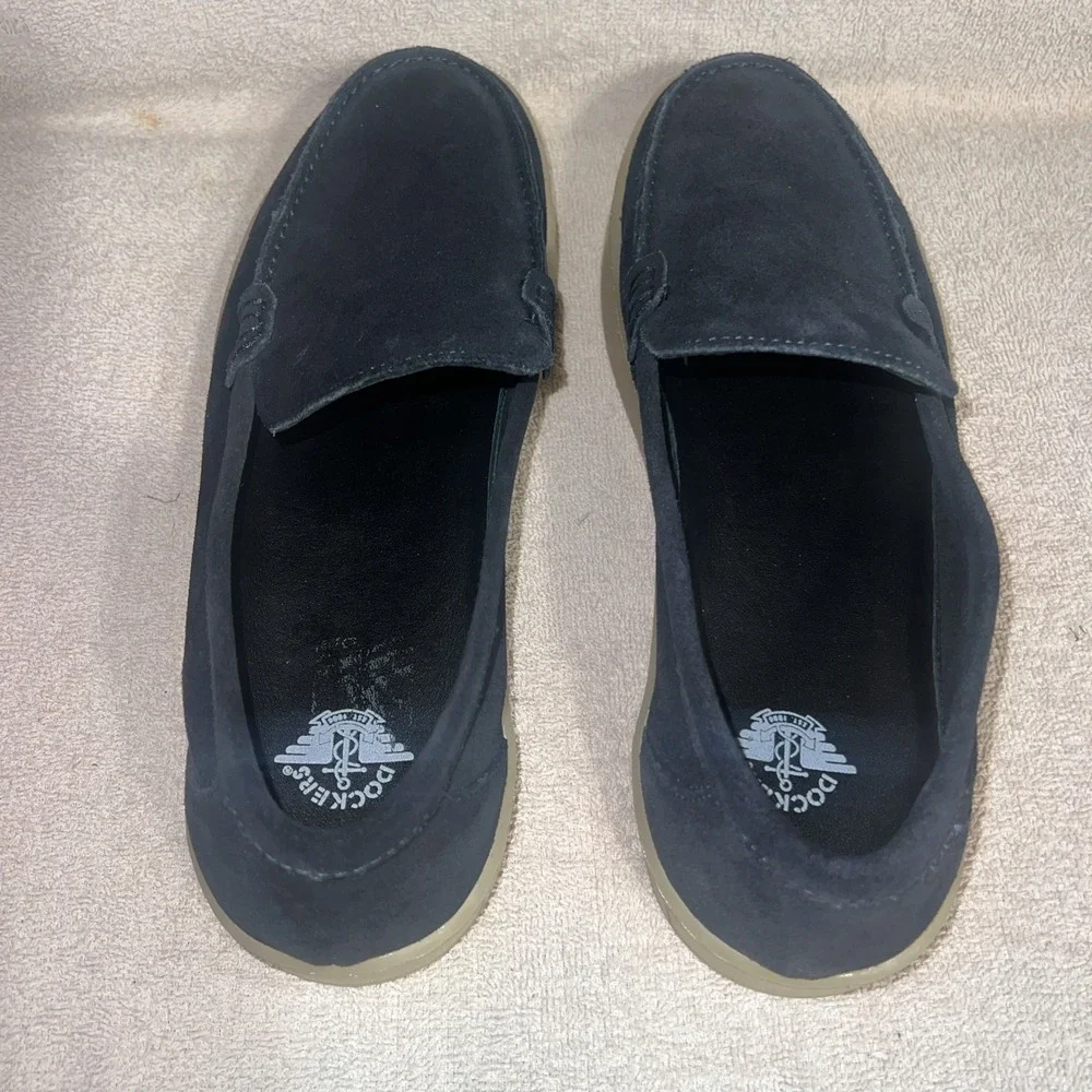 Men's Loafer Dockers Varian Leather Blue Slip On Size 9M Mens