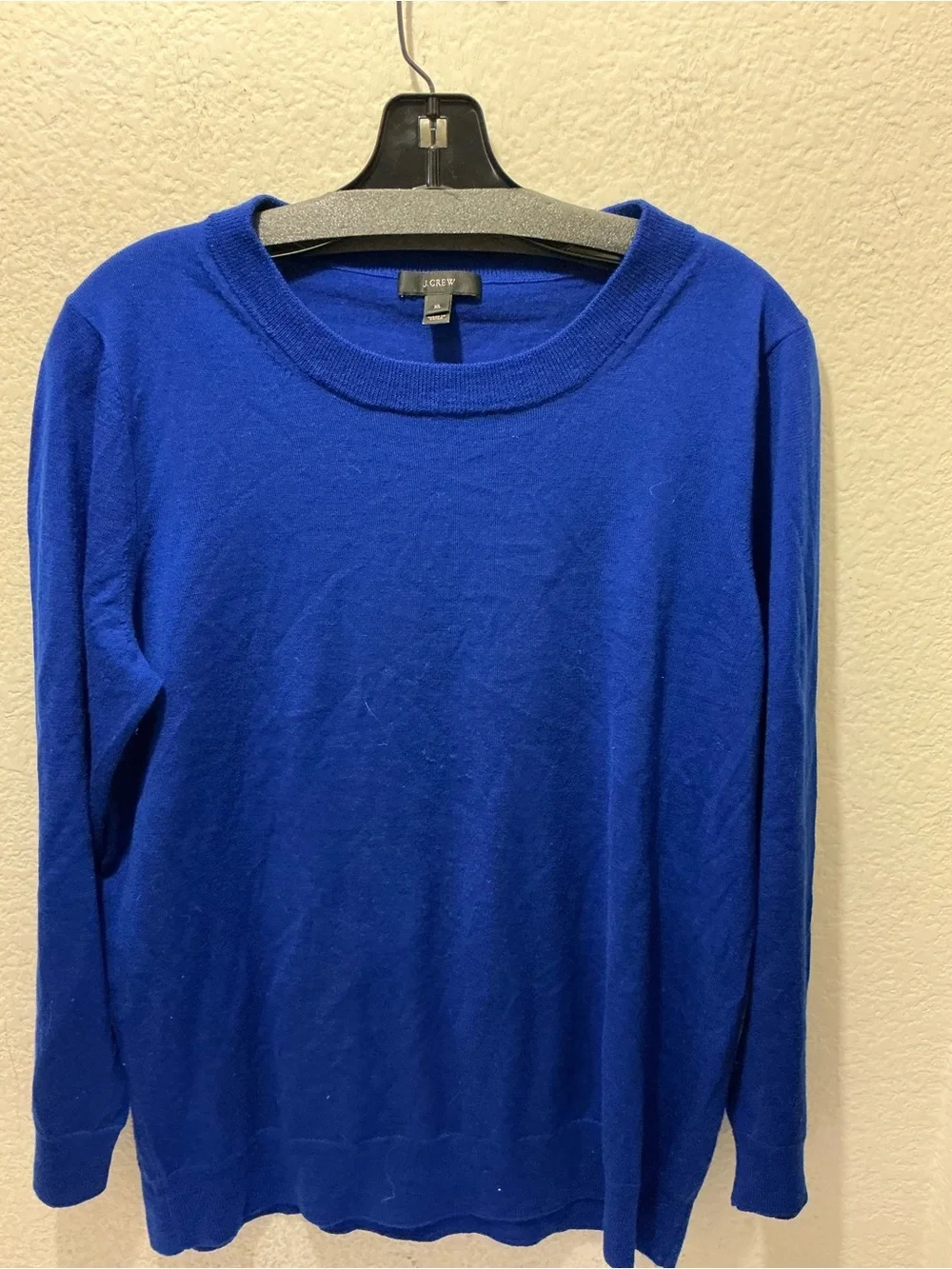 J. Crew Blue 100% merino wool Knit Crewneck Sweater size XL
