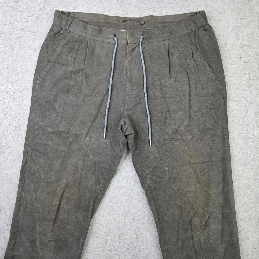 Suitsupply Tessuti Sondrio Pants Mens 52 (36x34) Dark Green Drawstring