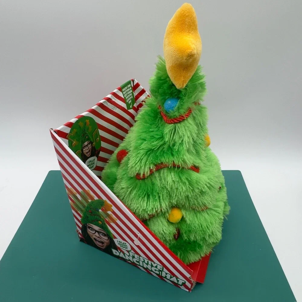 Professor Puzzle Festive Dancing Christmas Tree Hat Lights Music Animated NEW