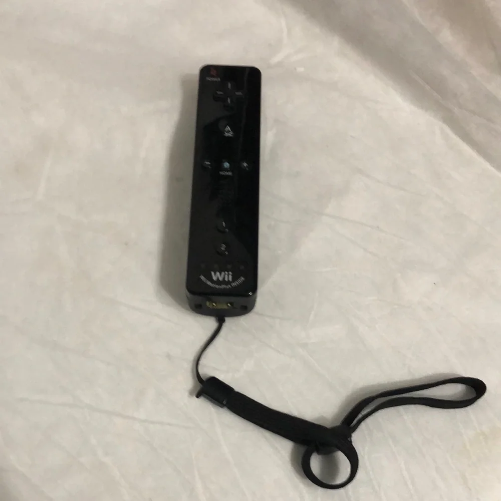 Nintendo Black Wii Remote with Wrist Strap
