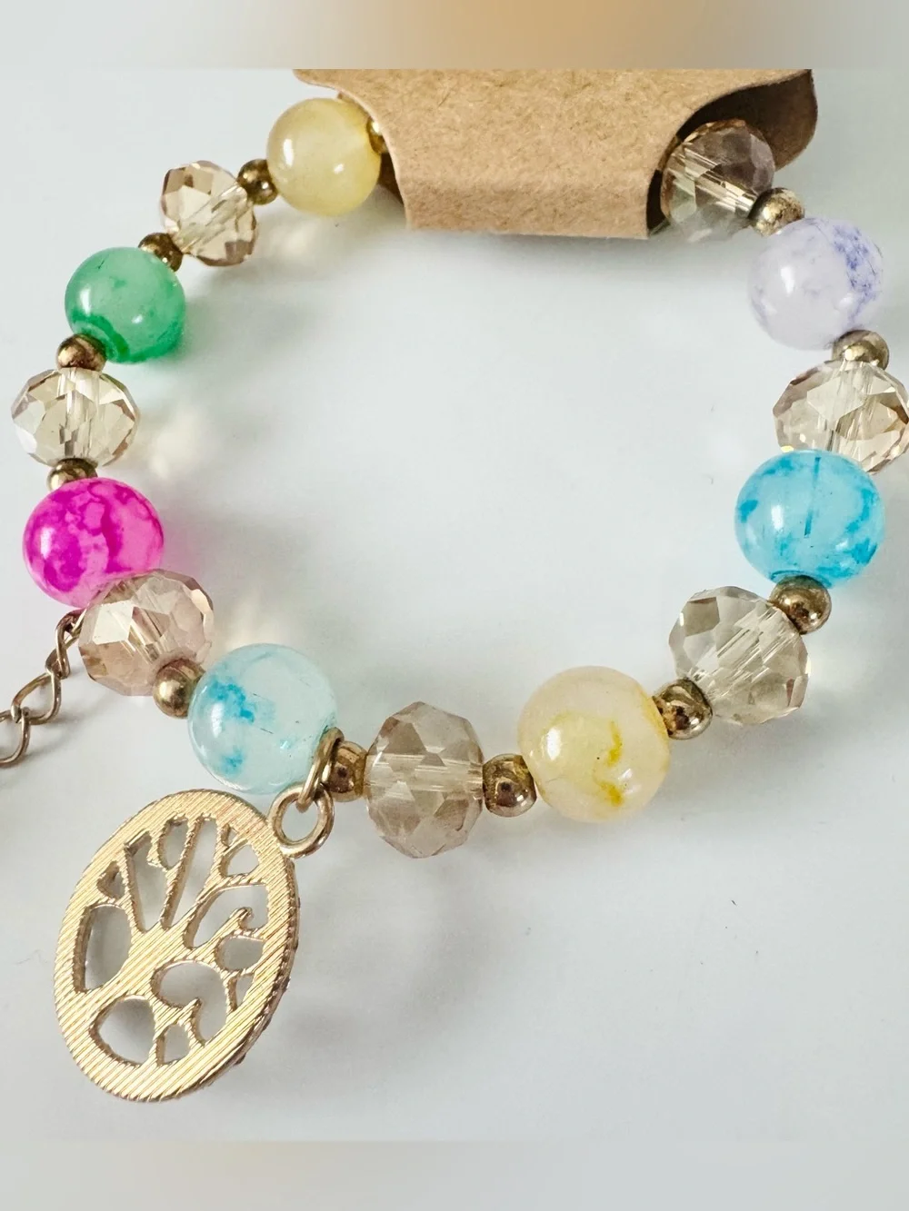 Fairycore Tree Of Life Bracelet & Heart Leaf Earrings Gold-Tone Jewelry Set NWT