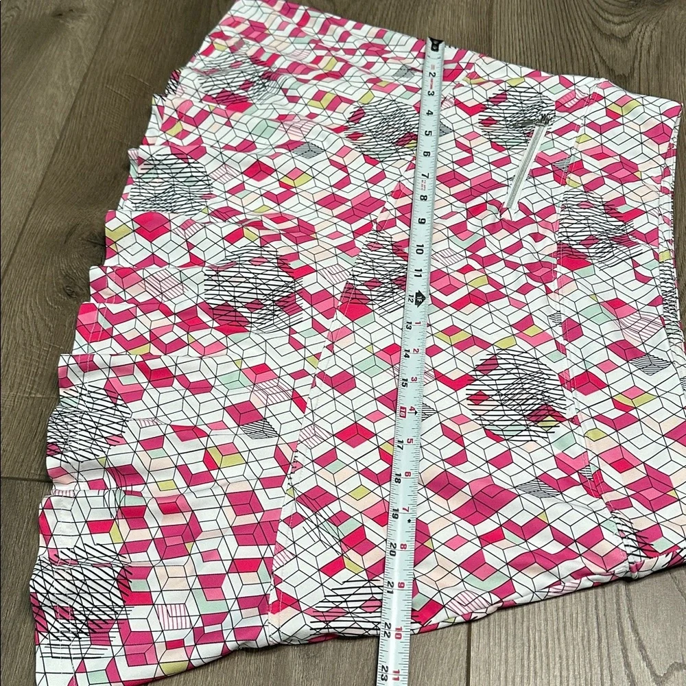 GG Blue High Rise Flounce Golf Skirt Skort Geometric Pink White Size‎ Large