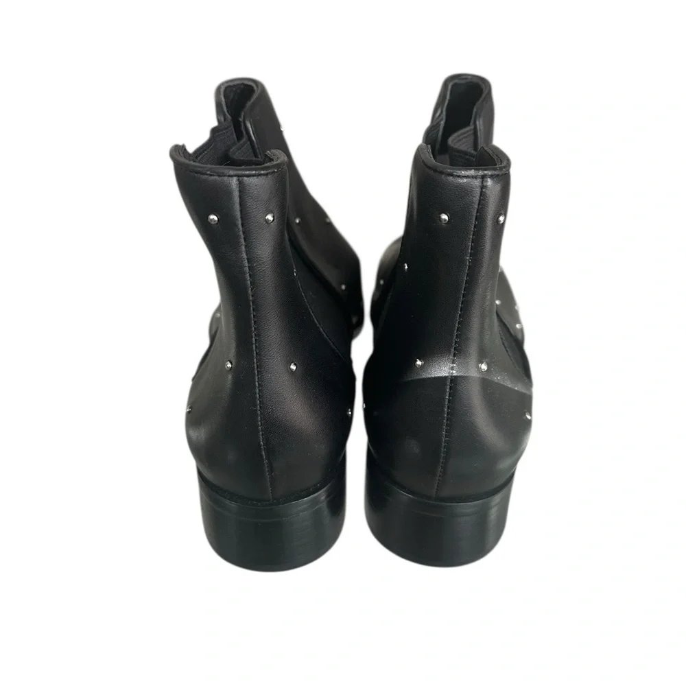 ZARA WOMENS Black Studded Ankle Boots NWOT SIZE‎ 38