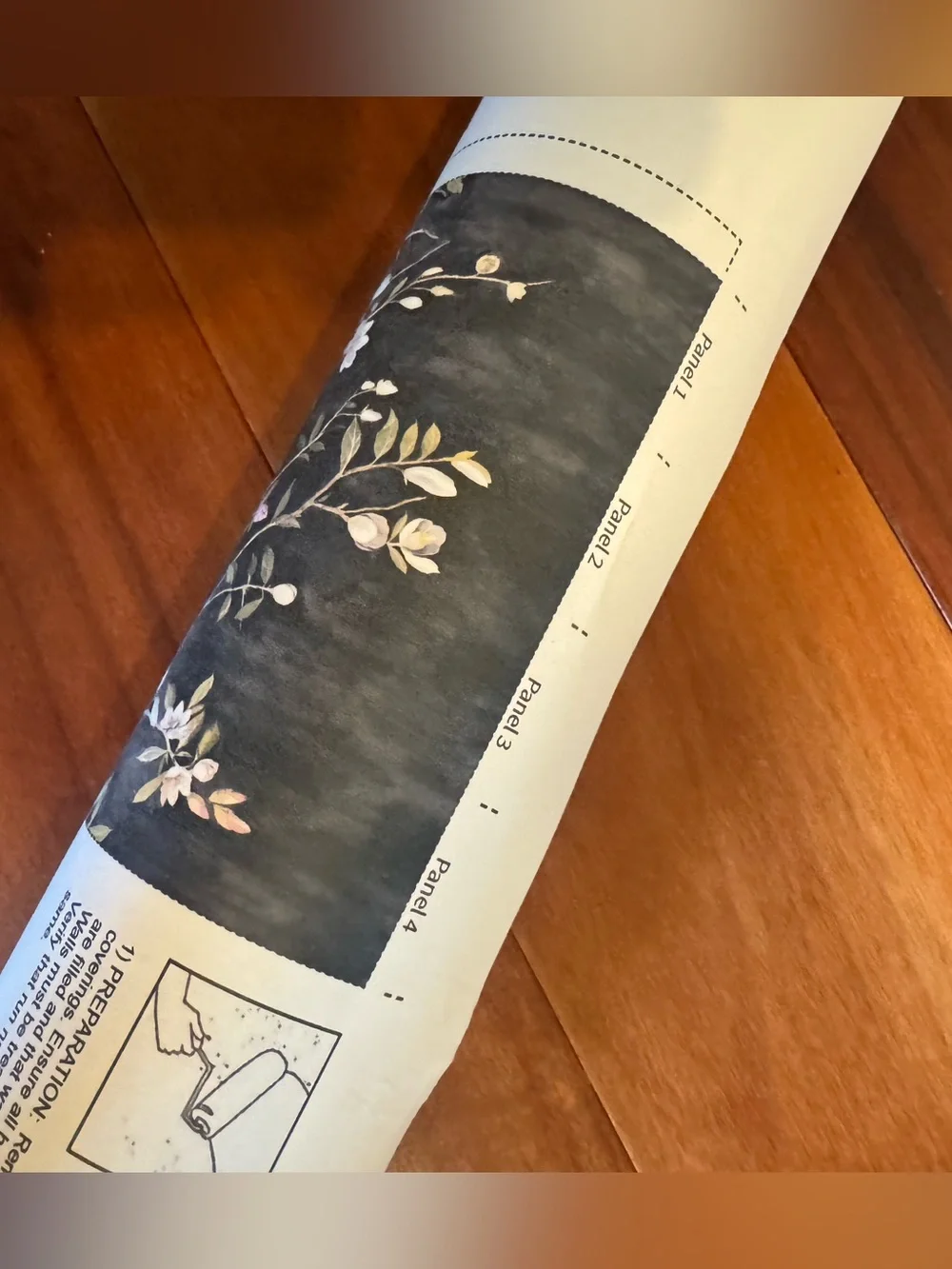 New Anthropologie Kaiyu Dogwood Floral Gray Wall Mural