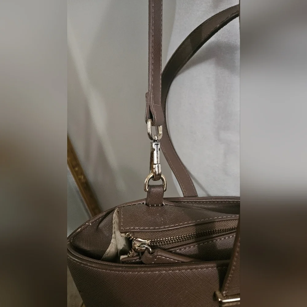 KATE SPADE Cedar Creek Collection Leather Large Tote In Lightbrown/mauve.
