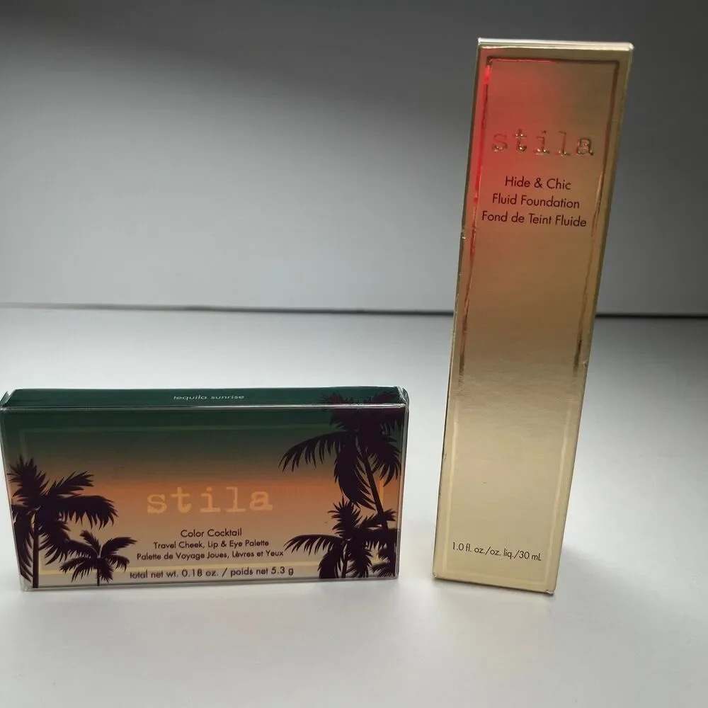 New Bundle Stila Liquid Foundation & Cheek, Lip, & Eye Palette Cosmetic #349
