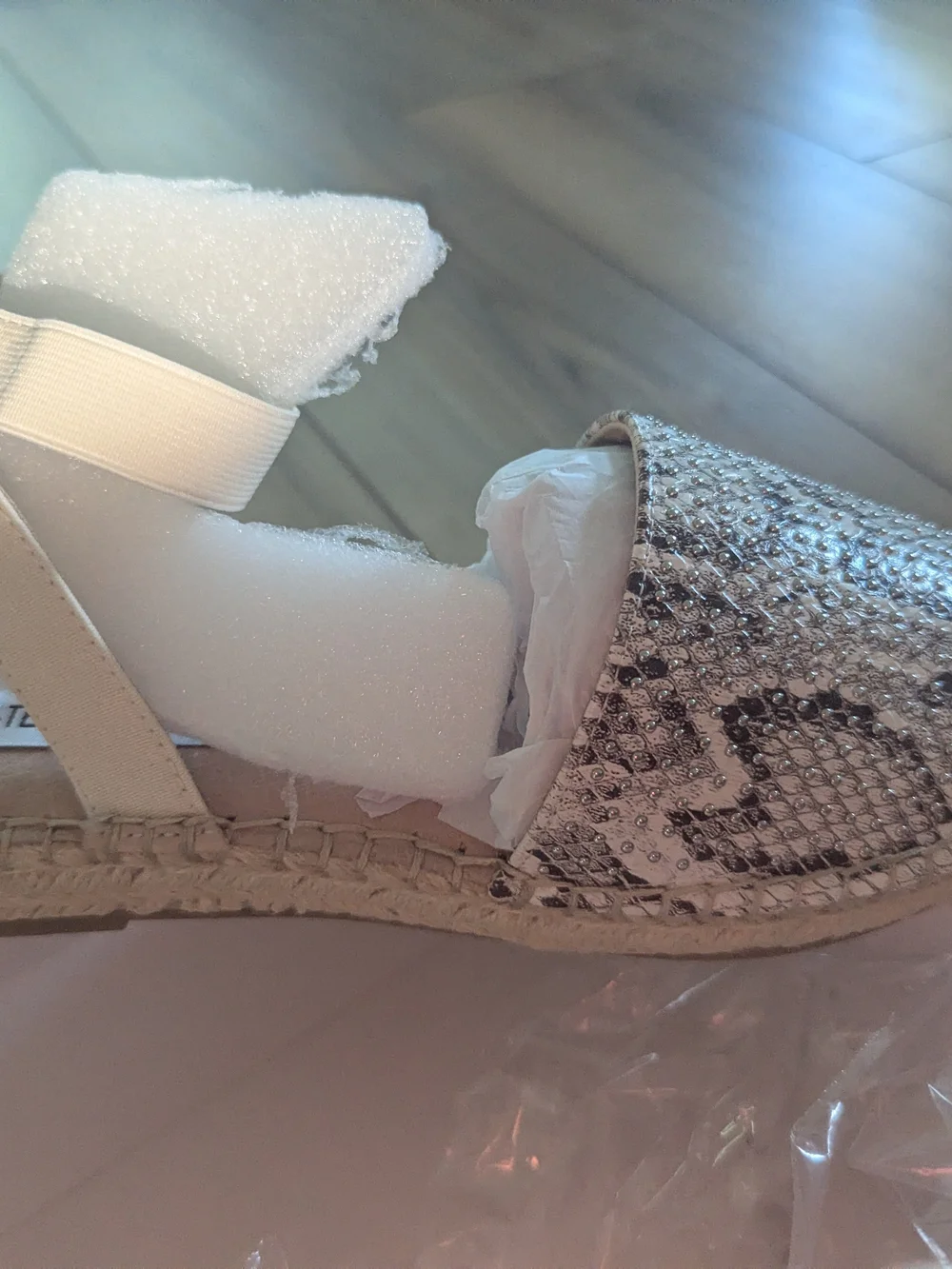Steve Madden Crystal Embellished Espadrille Slingback in Silver