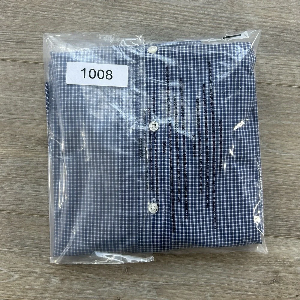 Polo Ralph Lauren XXL Navy Gingham Check Performance Long Sleeve Button Down