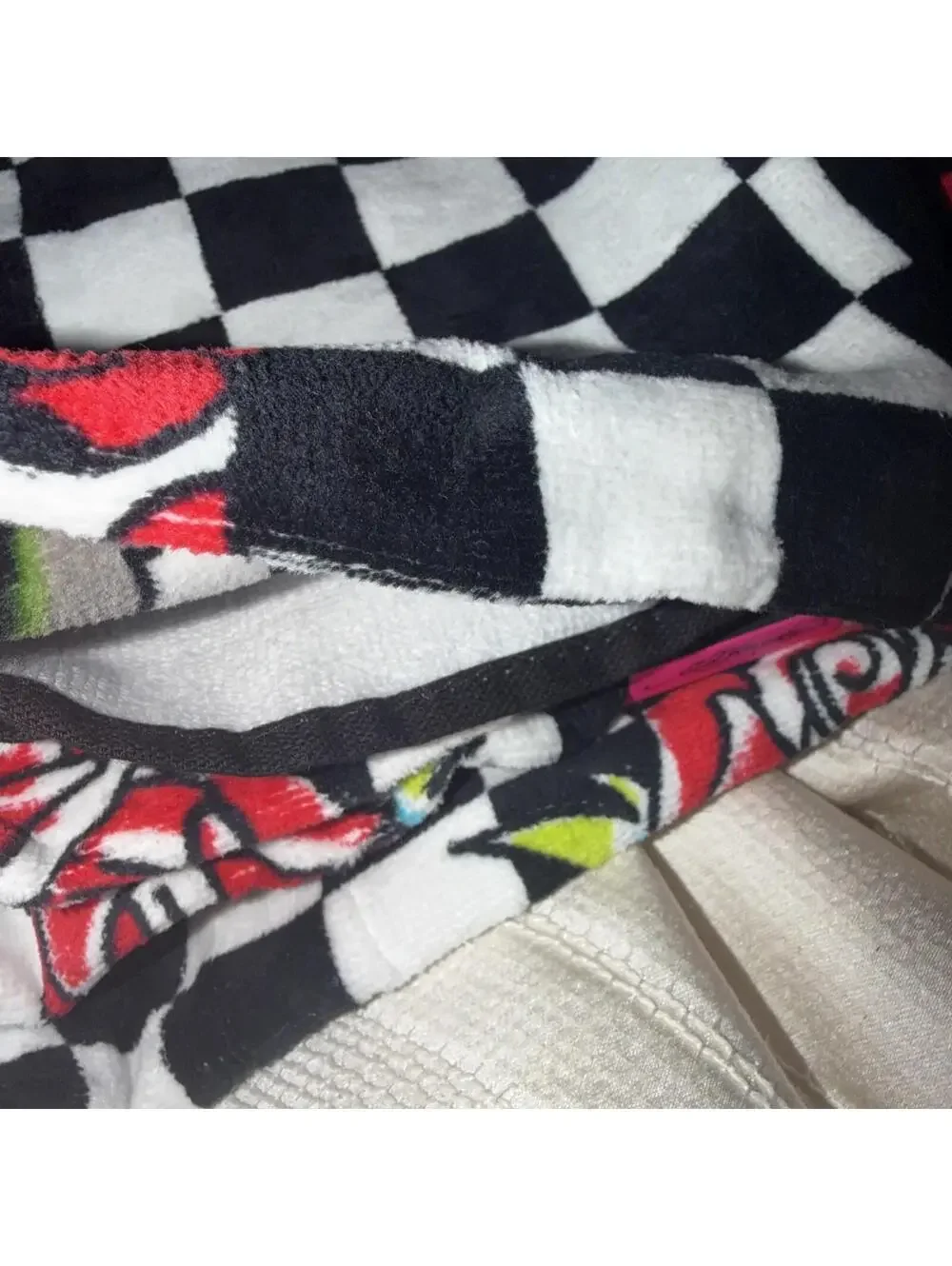 Ed Hardy Checkered Skull Rose Beach Towel 100% Cotton 36x68 NWT
