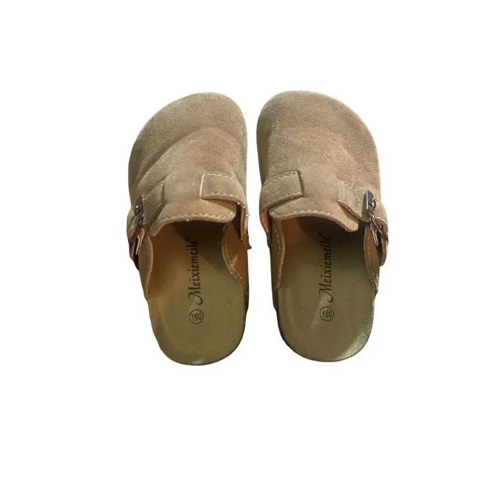 Faux suede slip on