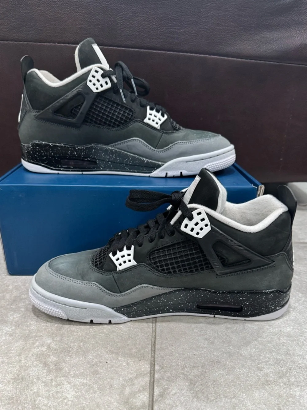 Size 11- Jordan 4 Retro 2024 Fear Black/White/Gray Men's Sneaker FQ8138-002