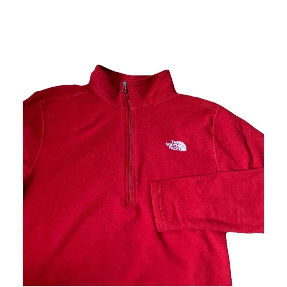 The North Face Men's XL Red 1/4 Zip Fleece Pullover Medium Weight Jacket