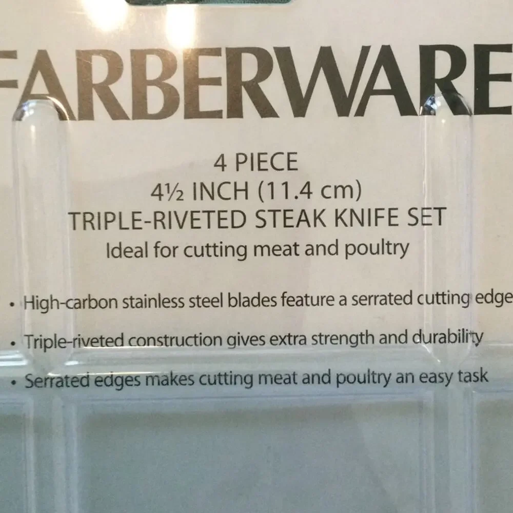 Lot of 2 Farberware Triple Riveted Steak Knife Set 8 total