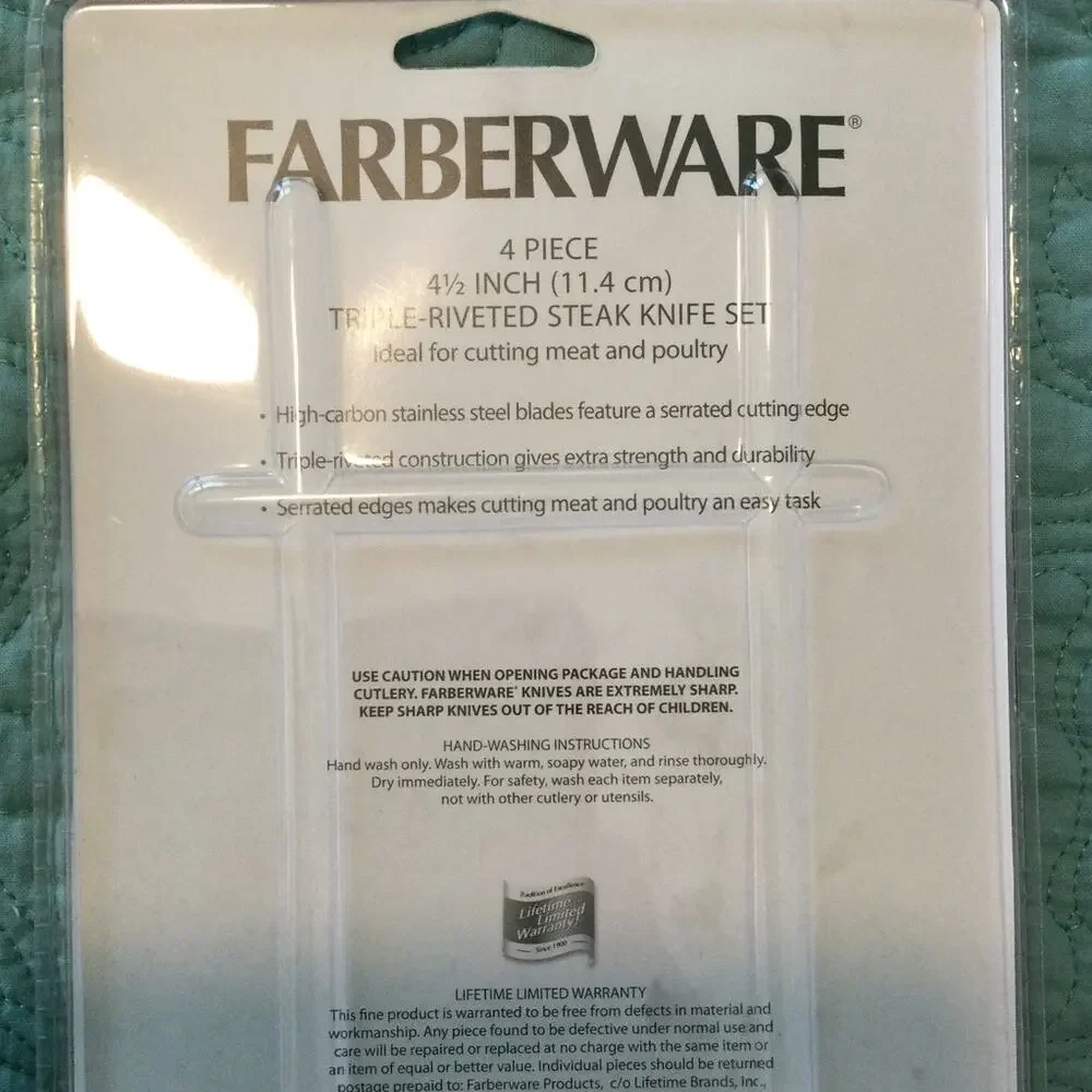 Lot of 2 Farberware Triple Riveted Steak Knife Set 8 total