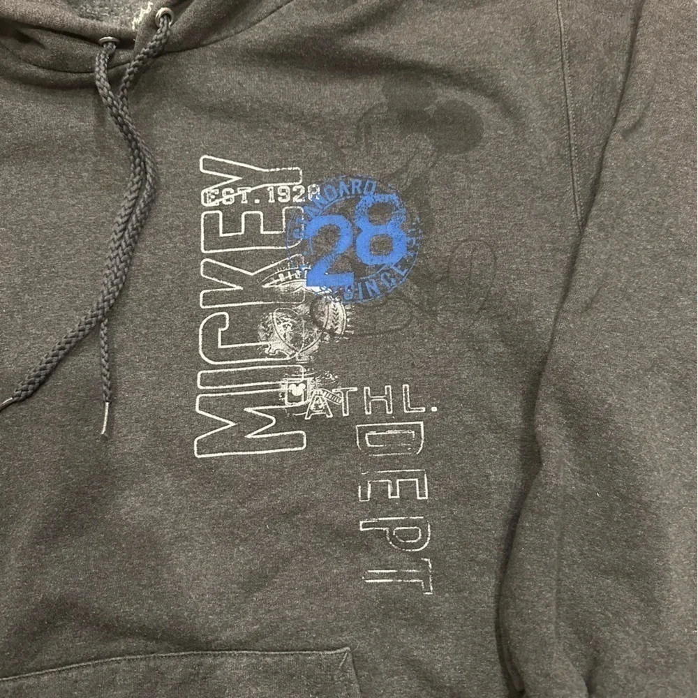 Walt Disney World Disneyland Resort Hoodie Adult Gray Mickey Mouse Athl Dept M