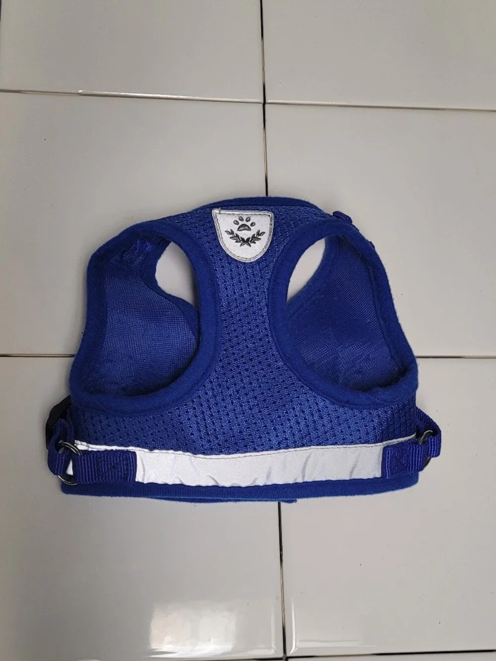 Dog's Safety Harness Vest in Royal Blue with Reflective Trim Medium