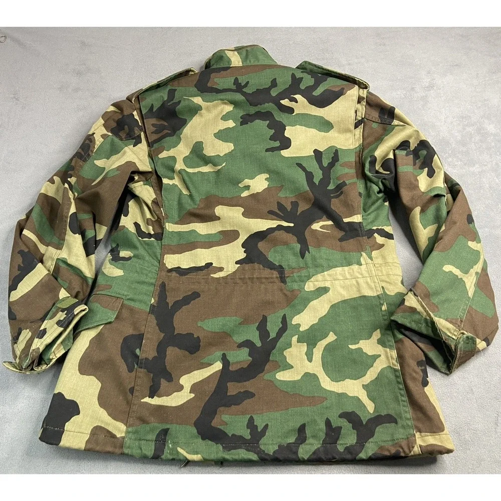 Vintage US Military Jacket Small Woodland Camo M65 Cold Weather Field Alpha‎