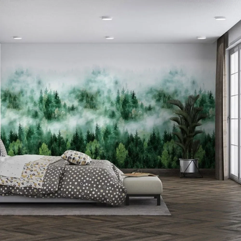Smart Art Easy - Misty Forest Trees Green Wallpaper 2 Rolls RV $318