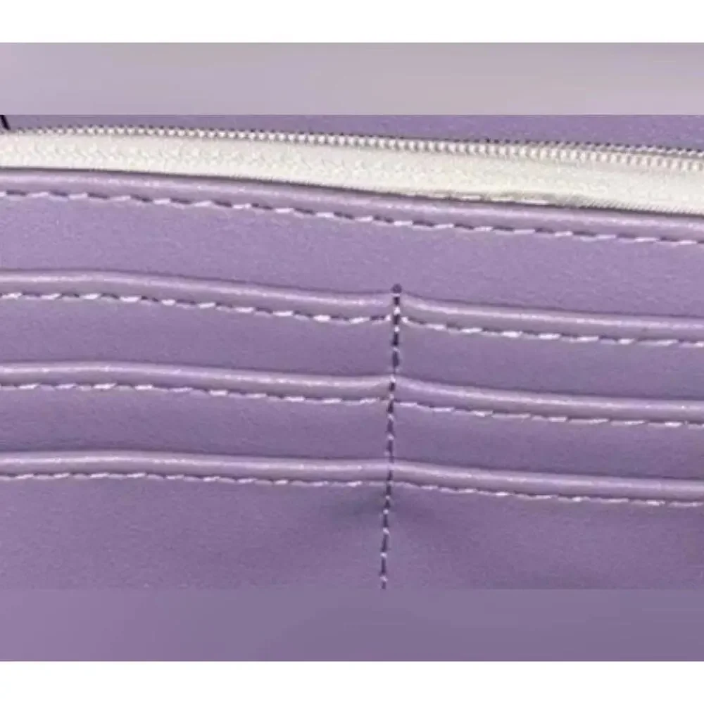 Betsey‎ Johnson Quilted Puff Heart Zip Around Wristlet Wallet - Lavender Purple