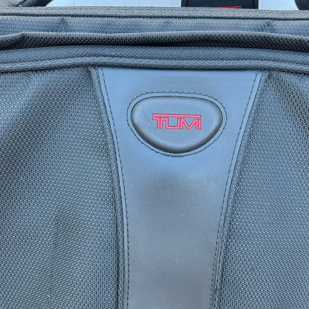 Tumi Tri-Fold Carry On Travel Garment Bag Ballistic Nylon Crossbody Black 22”