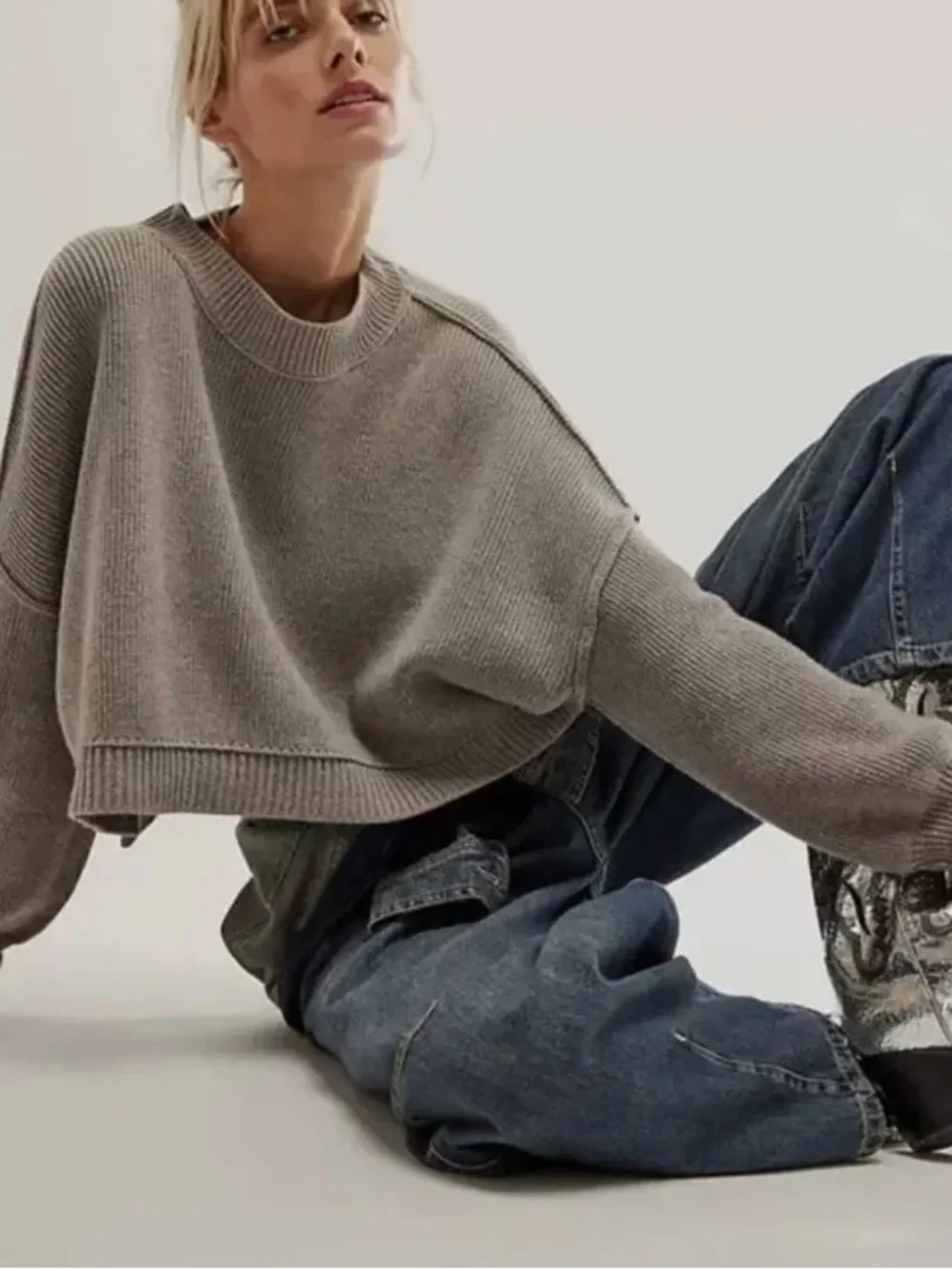 Free People Easy Street Crop Pullover