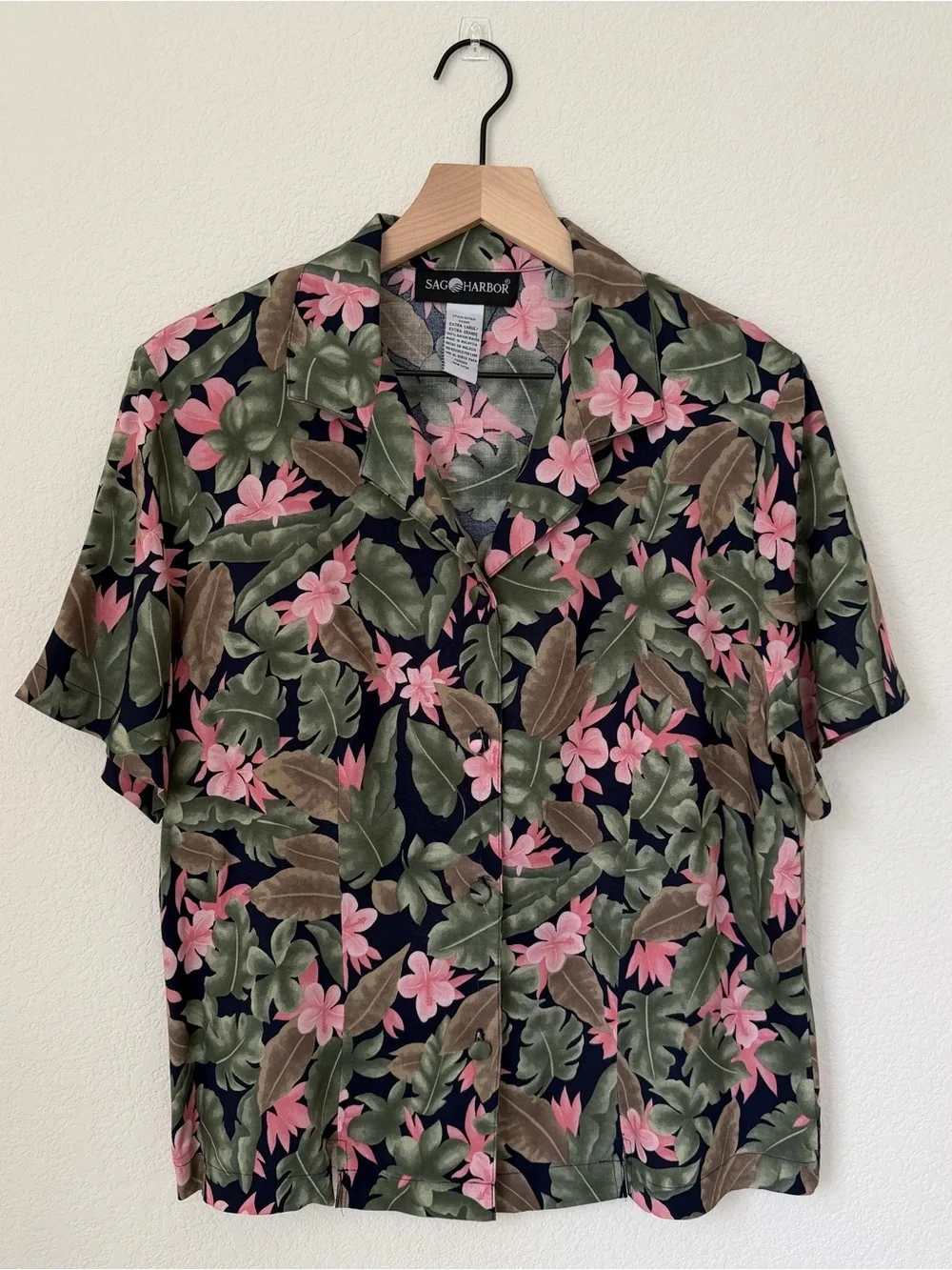 Sag Harbor Matching Two-piece Set Floral 100% Rayon XL