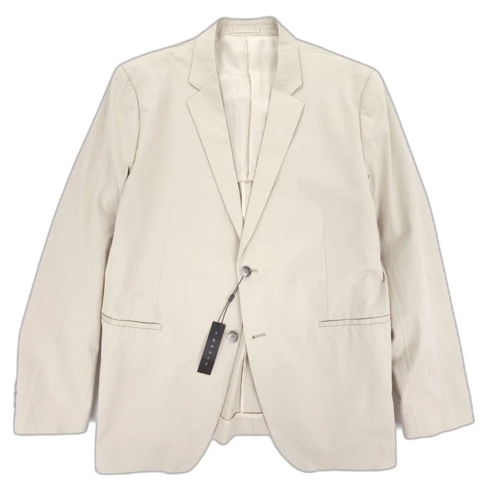 NWT Theory Kris Two Button Blazer Suit Jacket Taupe Cream Old Money Quiet Luxury